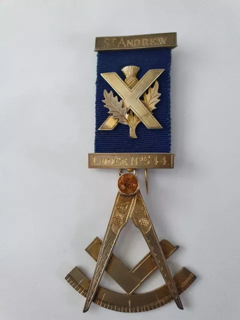 1966-67 Masonic Past Master Jewel Medal Lodge St Andrew 544 Scottish Scotland