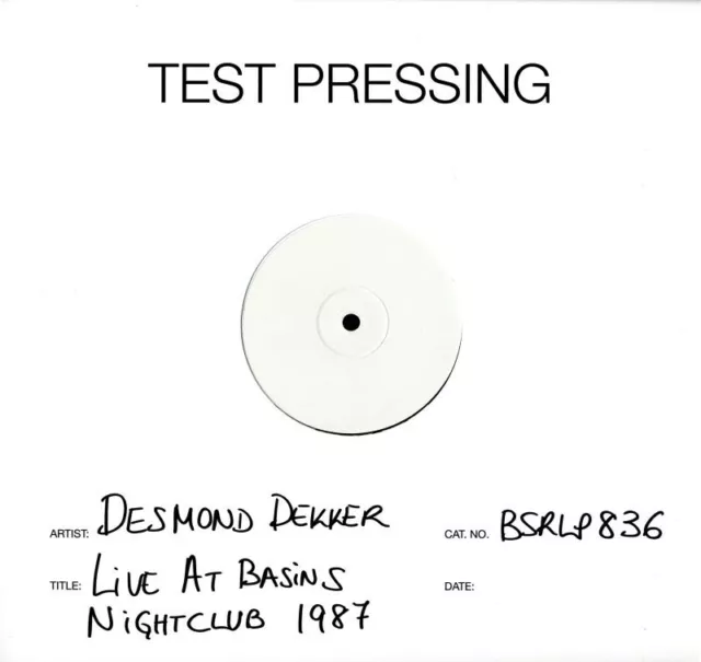 Desmond Dekker(Test Pressing Vinyl LP)Live At Basins Nightclub 1987-M/M