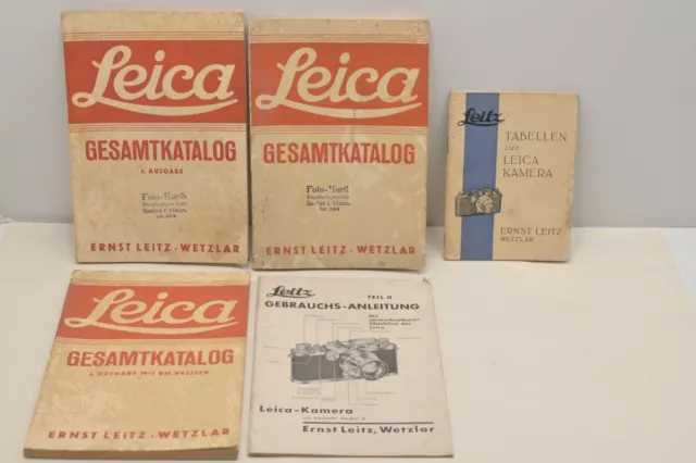 Leitz Leica original Gesamtkataloge 3x: 1936; 1938; 1939 + Zugabe