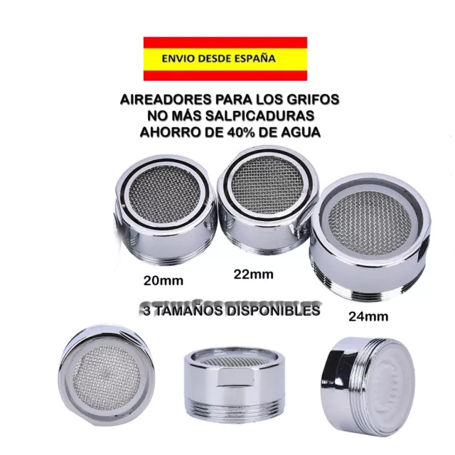 Grifo Aireador Lavabo Fregadero Lavacopas Lavadero Cocina Baño Ahorro De Agua