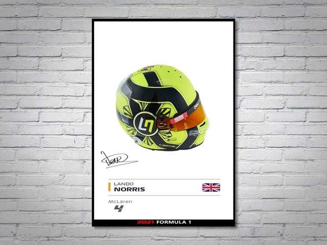 Poster Signé Lando Norris McLaren F1 2024 - Format A4, Collection Exclusive
