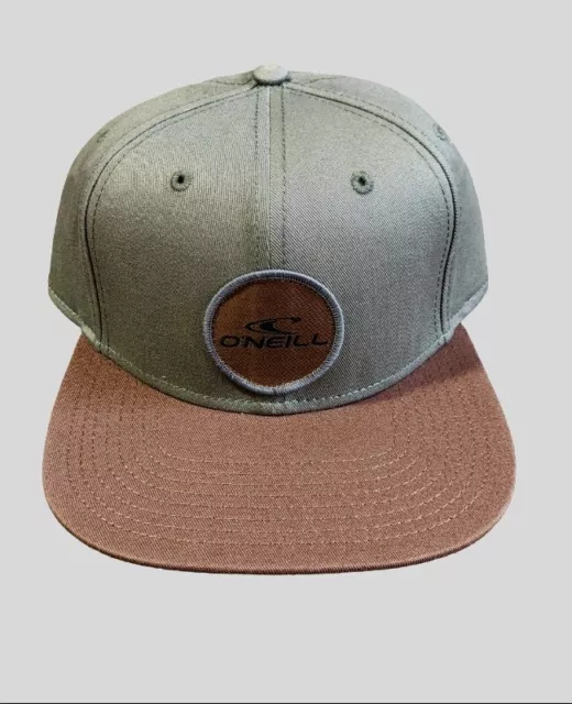 2006 O'Neill Surfing Surfer Tan And Olive Heavy Weight SnapBack Surfer Hat