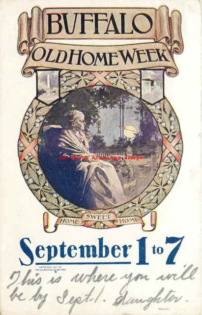 Poster Style Advertising Postcard, Buffalo NY Old Home Week, 1907 PM