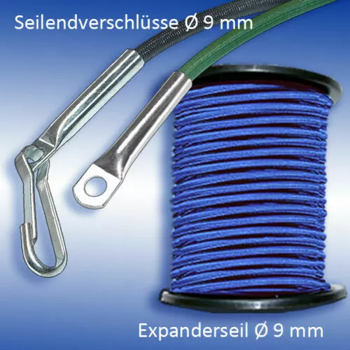 Cordon D'Extension Ø 9 MM Bleu Câble Corde en Caoutchouc Pour PVC Bache Et