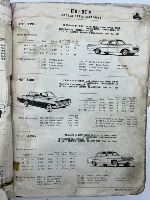 HOLDEN MASTER PARTS Catalogue FX - FC Very Rare, Fair Condition $79.00 -  PicClick AU
