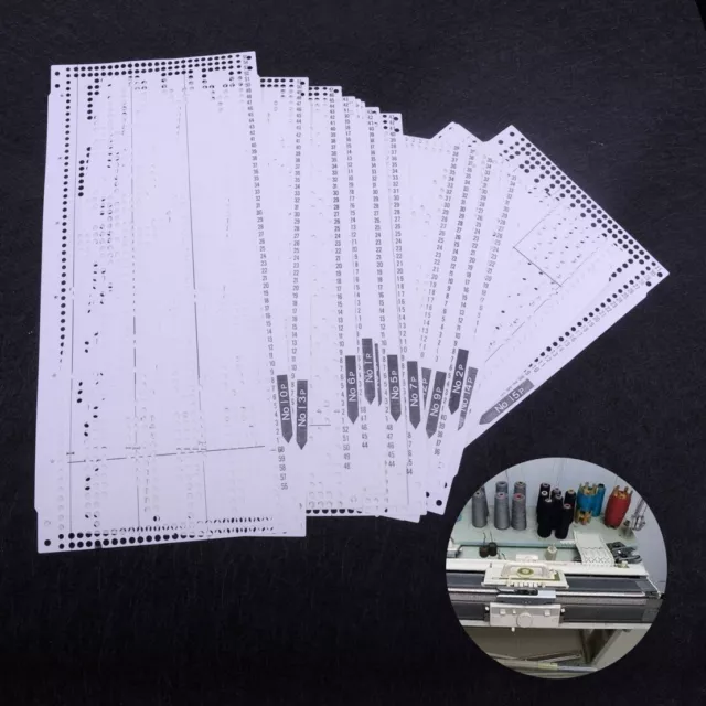 15 Pre Punched Card Kit Set fit for Brother KH260 Knitting Needlework Machine Em