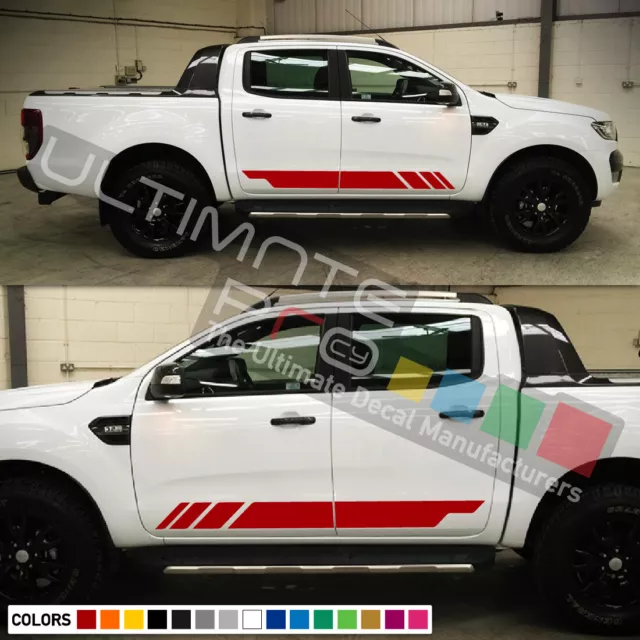 Decal Sticker Graphic Side Stripe kit For Ford Ranger T6 Wildtrak Grill Door XLT