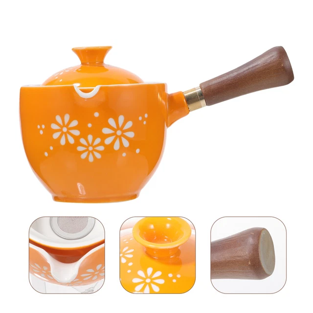 Tetera de cerámica con mango lateral tetera de porcelana tetera de rotación de 360 ​​grados