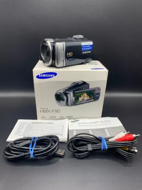 Samsung HD sensore CMOS HMX F90 52x videocamera zoom ottico in scatola
