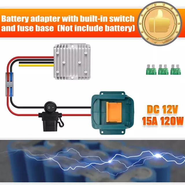 Converter For Makita DC 18V to 12V 15A 180W Step Down Voltage Battery Regulator