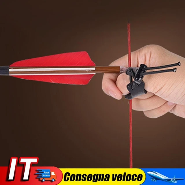 Guanto Protettivo Per Tiro Con L'Arco - In Pelle PU, Regolabile, Per Arcieri Principianti - Nero - Foto 8