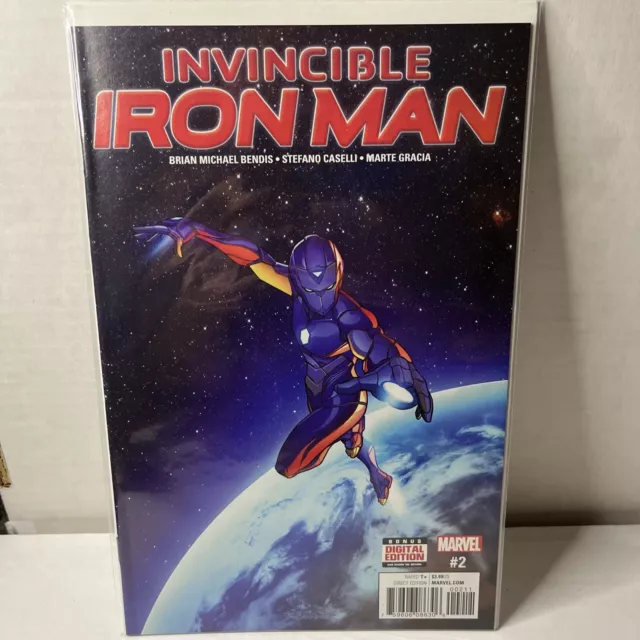 Invincible Iron Man #2 Key NM- Heart Armor Riri Williams 1st Print Marvel Disney