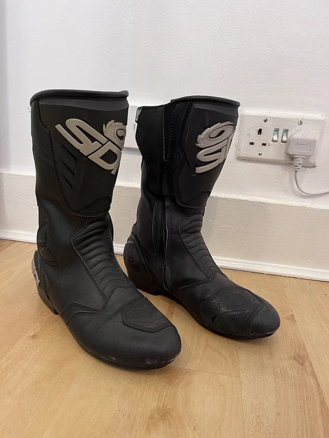 Sidi Black Rain Waterproof Motorcycle Motorbike Boots UK 8 EU 42 US 8.5