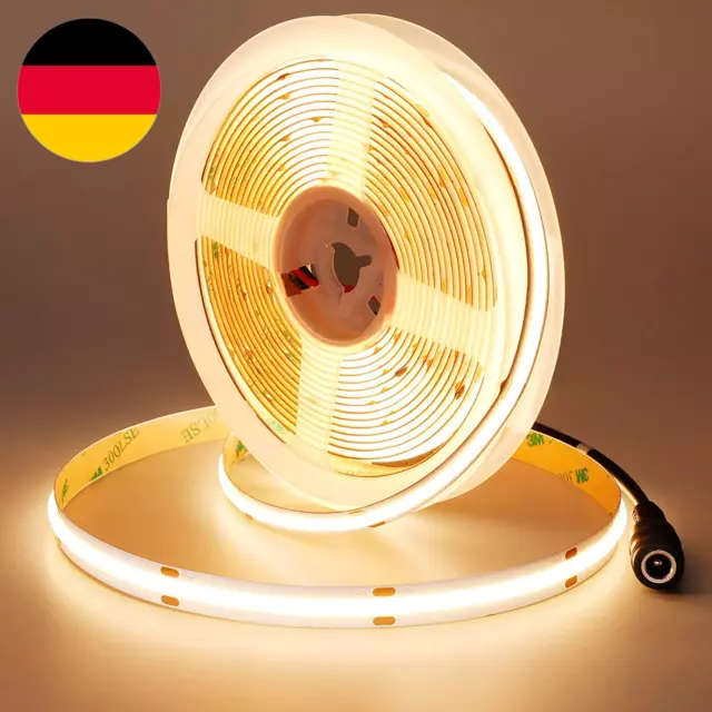 JOYLIT 24V COB LED Streifen 5M 3000K Warmweiss 1440Lm/M Superhell CRI 95+, CE UL