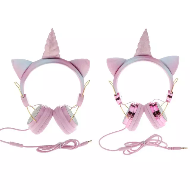 Cartoon Glitter Kids On Ear Cuffie Limite di Volume per Ragazze