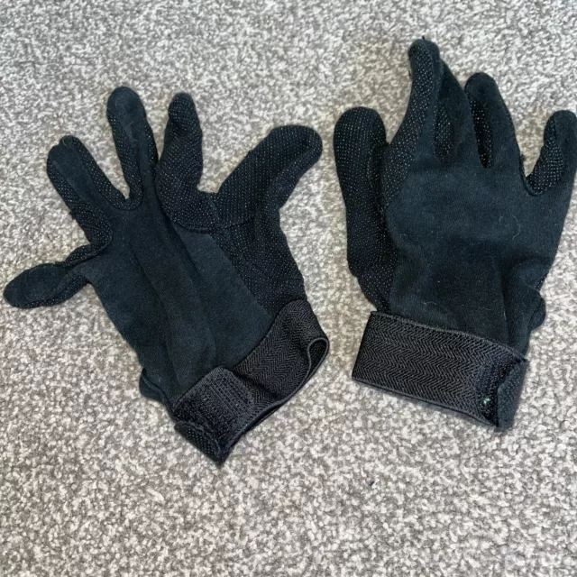 Childs Horse Riding Gloves, Pimple Grip Black Fitted My Teenage Daughter