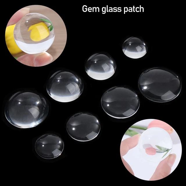 Flaches transparentes Glas Edelstein-Glas-Patch Glas mit flacher Rückseite