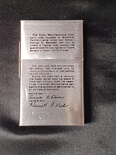 Zippo 1998 Daughters' Signatures 1933 Replica First Release Vintage Oil Lighter