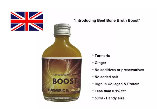 Natural Concentrated 50ml Bone Broth Energy Boost Fitness Gym Sport Football UK