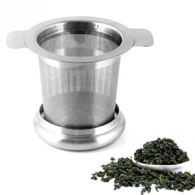 Steel Mesh Tea Infuser Metal Cup Strainer Loose Leaf Lid with Filter Y0O8