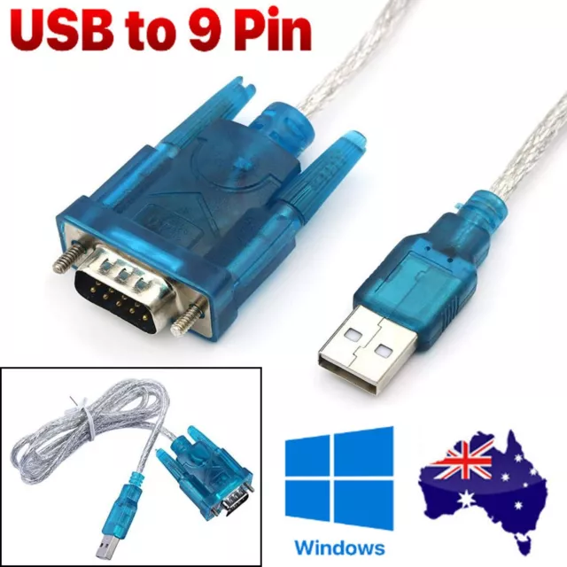 USB to RS232 9-pin DB9 Serial Cable Adapter Converter Win10 Win8 Win7 32/64bit