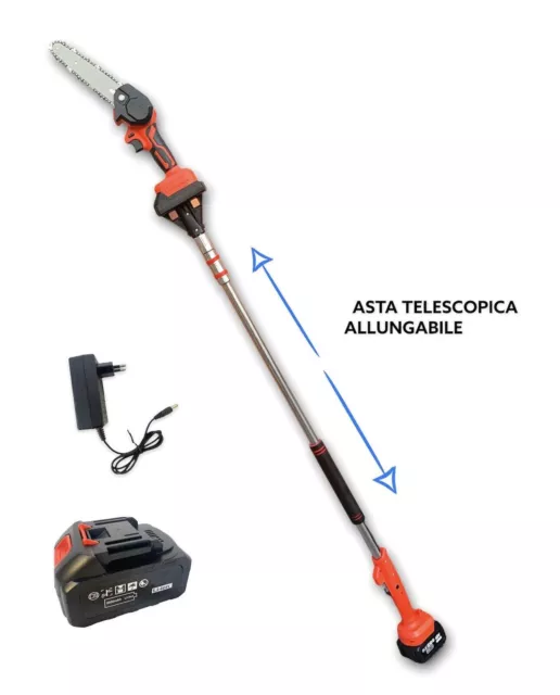 Motosega Troncarami Tagliarami Potatore a Batteria 48V Asta Telescopica 240CM