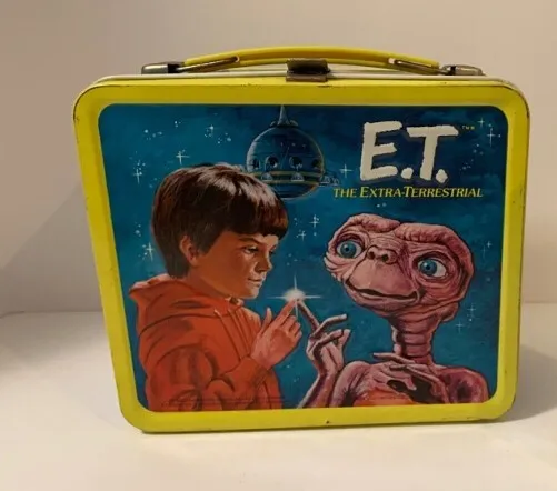 E.T. LUNCH BOX THERMOS Metal 1982 Vintage THE EXTRA-TERRESTRIAL Aladdin Original
