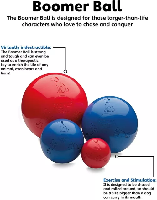 Boomer Ball Dog Toy. Virtually Indestructible, Strong, Durable, Tough, 4 Sizes. 2