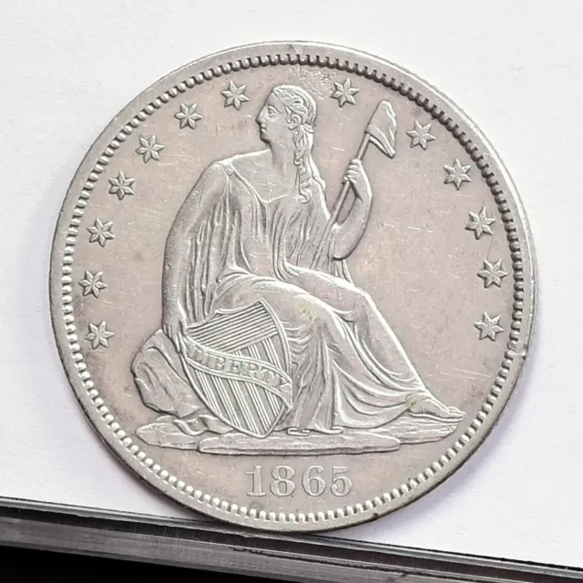 1865-S Liberty Seated Half Dollar - Ch AU Details, Cleaned (#48910-L)