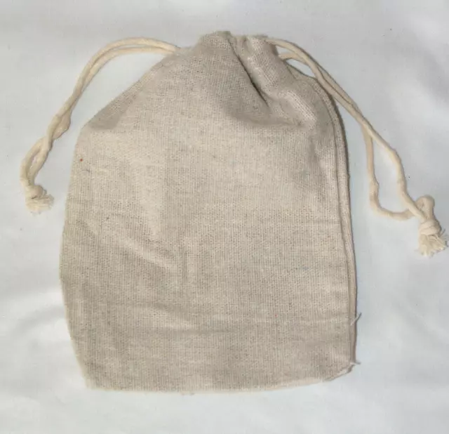 Eco Cotton Linen Gift Bag Drawstring Jewellery Pouch 10 pouches 11 x 16cm