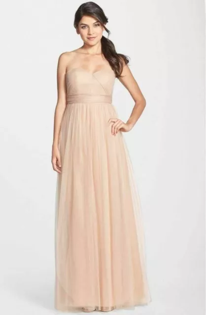 Jenny Yoo 'Annabelle' Convertible Tulle Column Dress Sz 20 Tuscan Beige