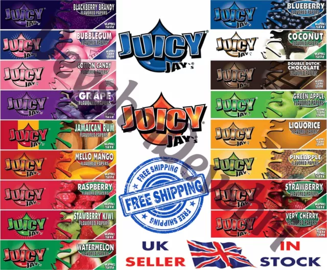 Juicy Jays FRUITY Flavoured Smoking Rizla Rolling Papers King Size Slim Flavours