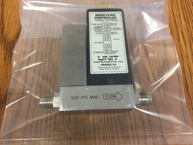 Unit Instruments UFC-1500A, Range 100 SCCM, Gas N2 500 PSI Mass Flow Controller