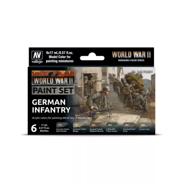 Vallejo 70206 GERMAN INFANTRY ESTUCHE DE 6 COLORES