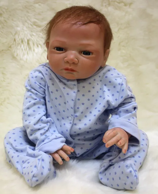 22" Reborn Baby Dolls Handmade Vinyl Silicone Realistic Newborn Boy Doll Gift 2