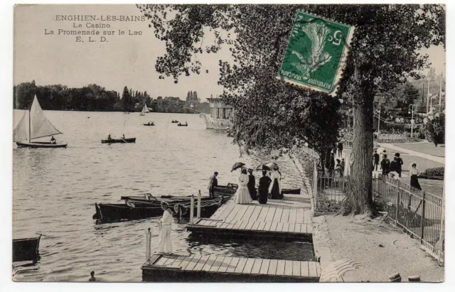 ENGHIEN LES BAINS - Val d' Oise - CPA 95 - le Casino et promenades du Lac