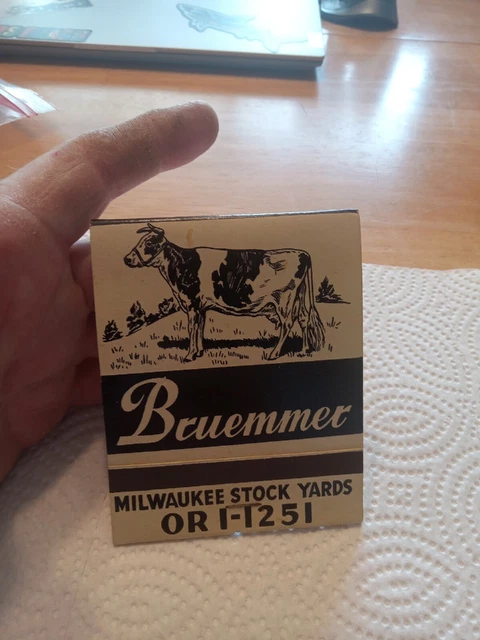 Bruemmer Milwaukee Stock Yards Advertising Feature Matchbook