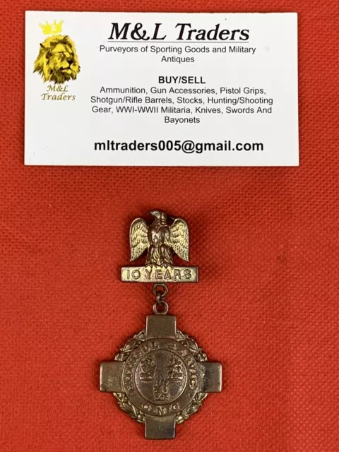 Original Name Engraved Connecticut National Guard 10 Year Service Medal WWI Era