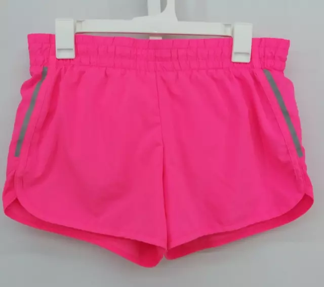Athletic Works Running Shorts Girl Size XXL Hot Pink Gray Reflective Stripe