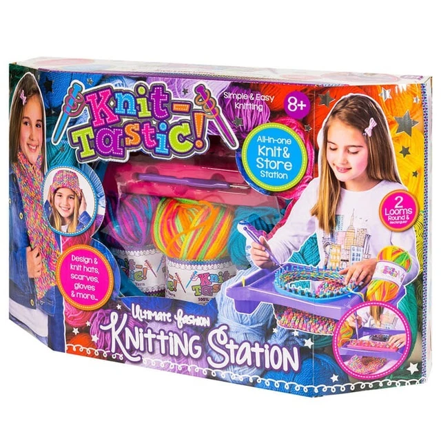 Knit-Tastic Ultimate Fashion Knitting Station Set Creative Design Playset Toy 6+
