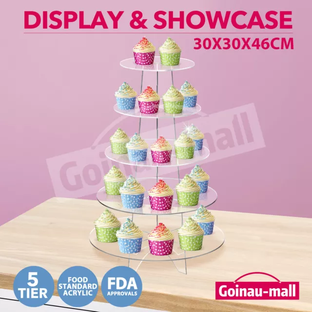 5 Tier Cupcake Stand Cake Dessert Display Tray Holder Shelf Wedding Party Rack