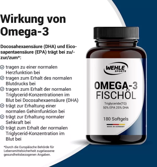 Omega 3 Fischöl TG Kapseln hochdosiert Triglyceride Fish Oil 300 Softgel 1000mg 3