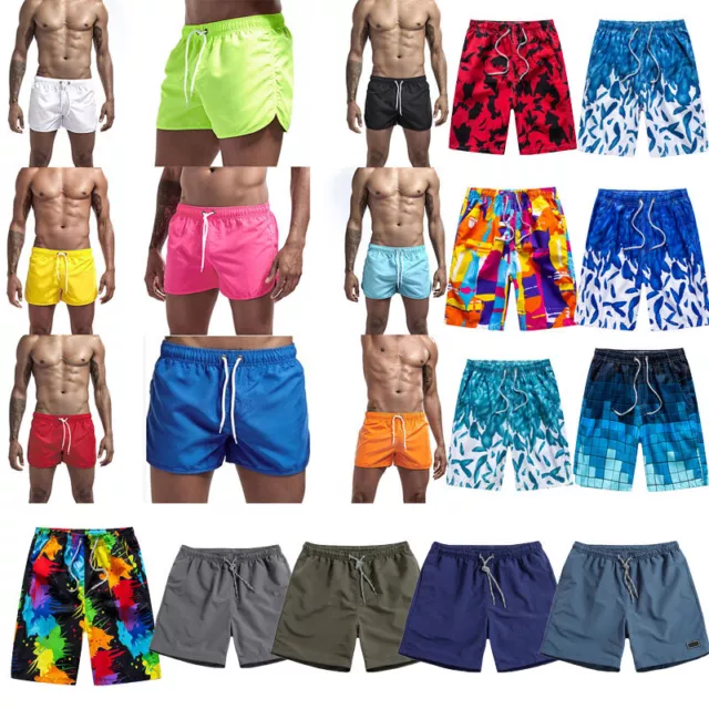 Hombres Secado Rápido Shorts Baño Bañador de Playa Surf Pantalones Co <