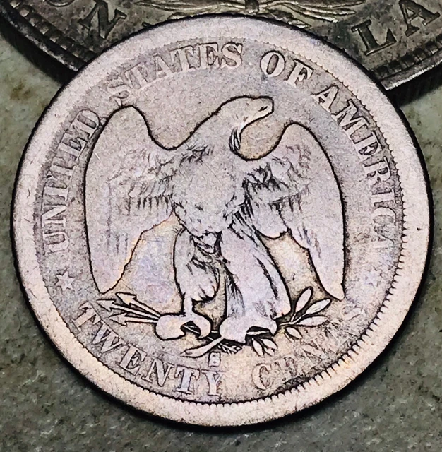 1875 S Twenty Cent Piece 20C Ungraded Choice 90% Silver US Coin CC16406