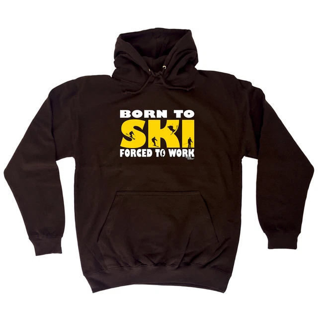 Skiing Pm Born To Ski - Novelty Mens Womens Clothing Funny Gift Hoodies Hoodie