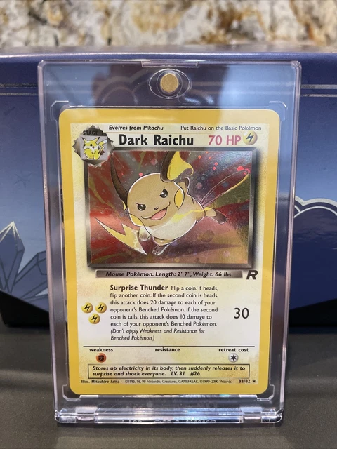 Dark Raichu Secret Rare Holo Pokemon Card Team Rocket 83/82