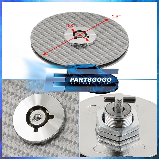 Universal Silver JDM VIP Real Carbon Fiber Bonnet Hood Lock Down Latch Pin + Key 2