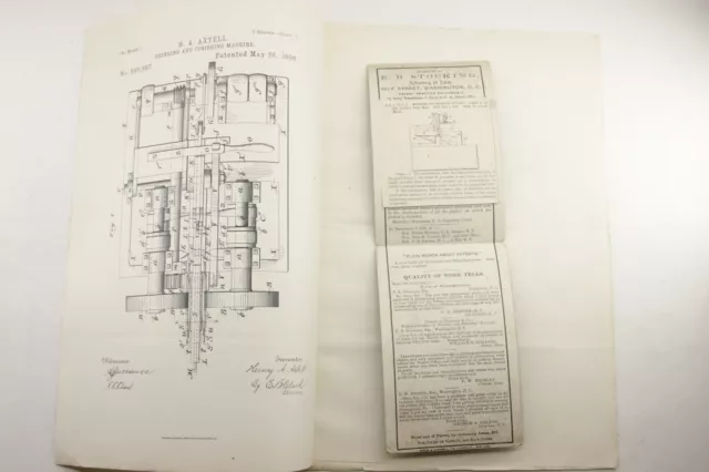 Axtell Grinding Finishing Machine Patent c.1900 Vintage Copy Ephemera P1043B