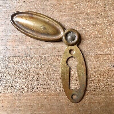 Antique Escutcheon Keyhole Oval Brass Vintage Door Hardware Victorian Old