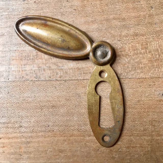Antique Escutcheon Keyhole Oval Brass Vintage Door Hardware Victorian Old